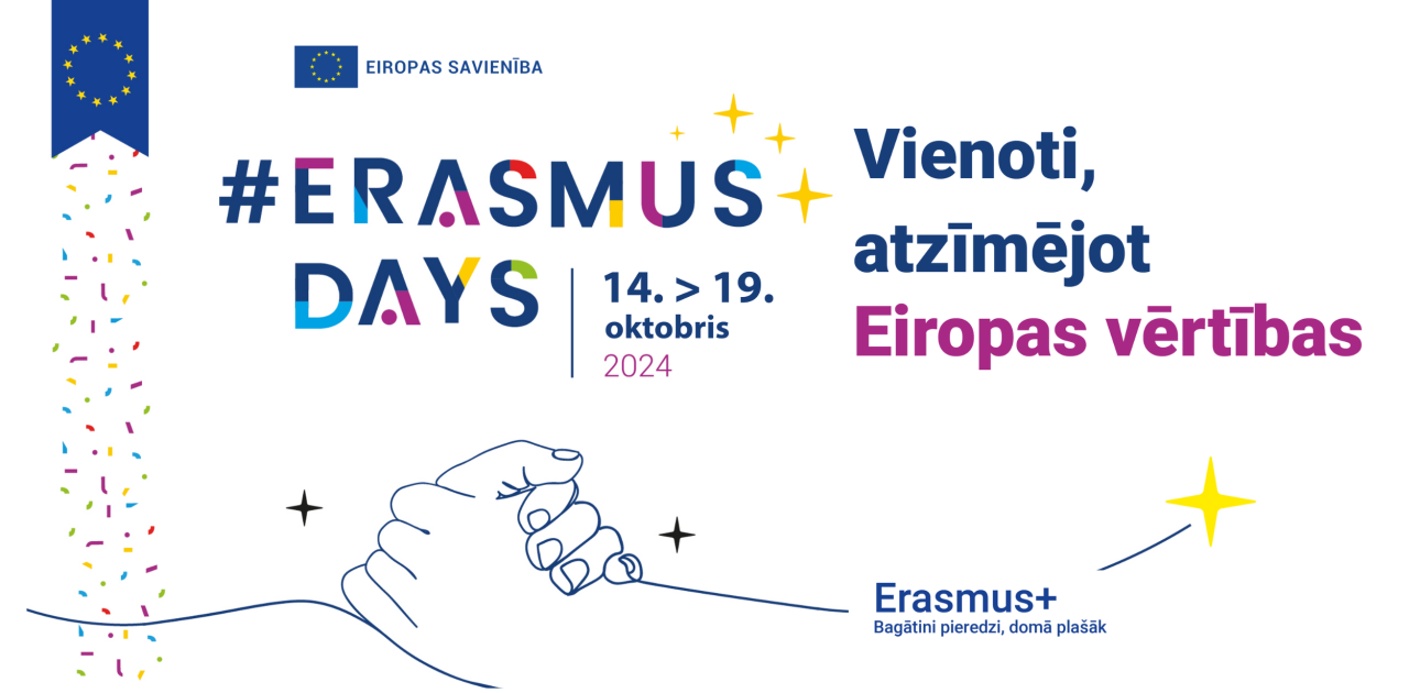 ErasmusDienu vidzuālis, vienoti, atzīmējot Eiropas vērtības